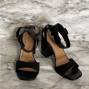 Bamboo chunky heels shoes, size 8.5